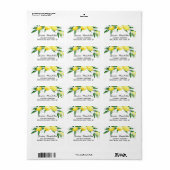 レモンの緑の花の水色 ラベル (フルシート)