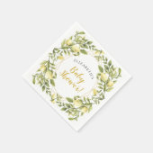 レモンの緑の赤ちゃんシャワー スタンダードカクテルナプキン (角)