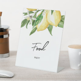 レモンの緑の食品の看板 台座サイン