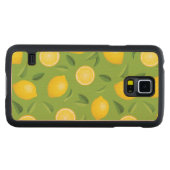 レモンの背景パターン CarvedメープルGalaxy S5スリムケース (正面(横))