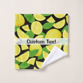 レモンの背景 バスタオルセット (ウォッシュタオル)