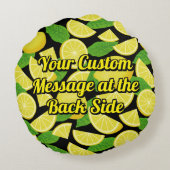 レモンの背景 ラウンドクッション (裏面)