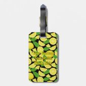レモンの背景 ラゲッジタグ (裏面縦)