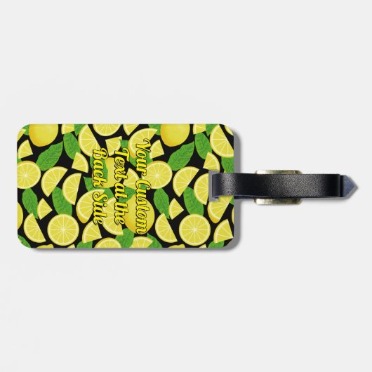レモンの背景 ラゲッジタグ (裏面横)