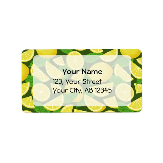 レモンの背景 ラベル (正面)