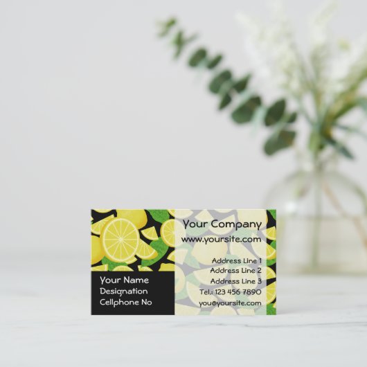 レモンの背景 名刺 (スタンド正面)