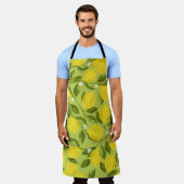 レモンの背景。手書きの重なり合う背景 エプロン (着用した状態)