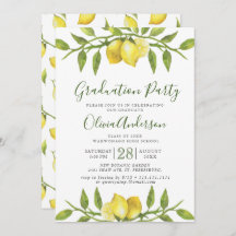 レモンの花とグリーンのおしゃれな卒業パーティー