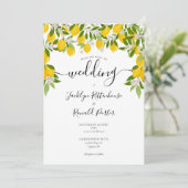 レモンの花とグリーン Wedding 招待状 (スタンド正面)