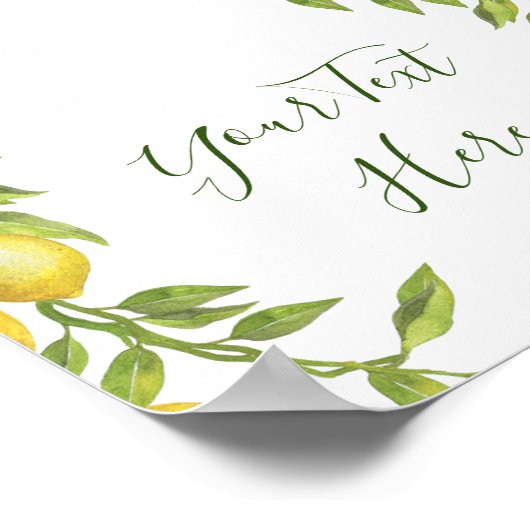 レモンの花と緑の卒業看板ポスター ポスター (角)