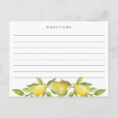 レモンの花と緑の花飾り ブライダルシャワーレシピカード ポストカード (裏面)