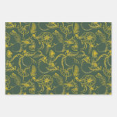 レモンの花と調整のストライプ ラッピングペーパーシート (正面3)