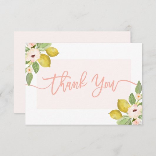 レモンの花の感謝カード サンキューカード (正面/裏面)