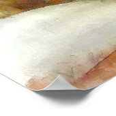 レモンの花の水のカラーアートの上に蜂蜜の蜂 ポスター (角)