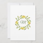 レモンの花の緑が私の花嫁になる 招待状 (裏面)