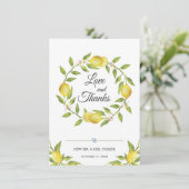 レモンの花の緑のフローラありがとう サンキューカード (スタンド正面)