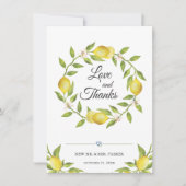 レモンの花の緑のフローラありがとう サンキューカード (正面)