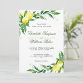 レモンの花の緑の水の色結婚の 招待状 (スタンド正面)