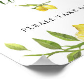 レモンの花の緑の結婚式の引き出物の看板ポスター ポスター (角)