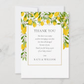 レモンの花の緑の赤ちゃんシャワー詩 サンキューカード (正面)