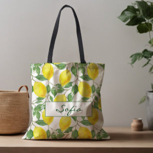 レモンの花の緑離れのトートバッグの模様 トートバッグ
