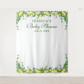 レモンの花の赤ちゃんシャワー フォトブース 背景 タペストリー (正面)