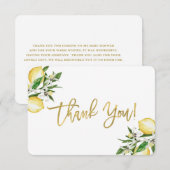 レモンの花イラストの感謝カード サンキューカード (正面/裏面)