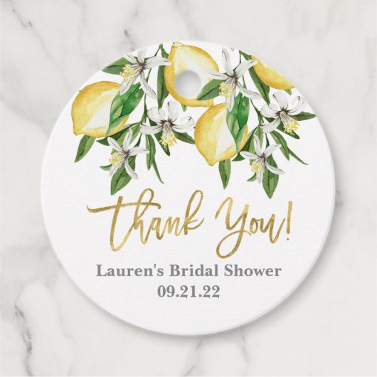 レモンの花モチーフのギフトタグ フェイバータグ (正面)