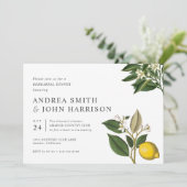 レモンの花 | シックなボタニカルリハーサルディナー 招待状 (スタンド正面)