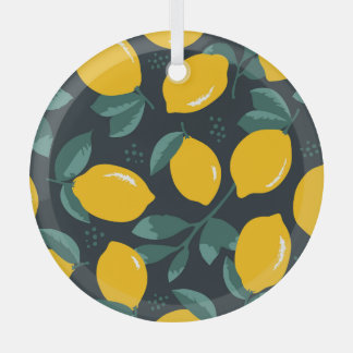 レモンの花、ヴィンテージ夏の風合い。 ガラスオーナメント