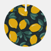 レモンの花、ヴィンテージ夏の風合い。 ガラスオーナメント (裏面)