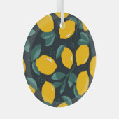 レモンの花、ヴィンテージ夏の風合い。 ガラスオーナメント (正面右)