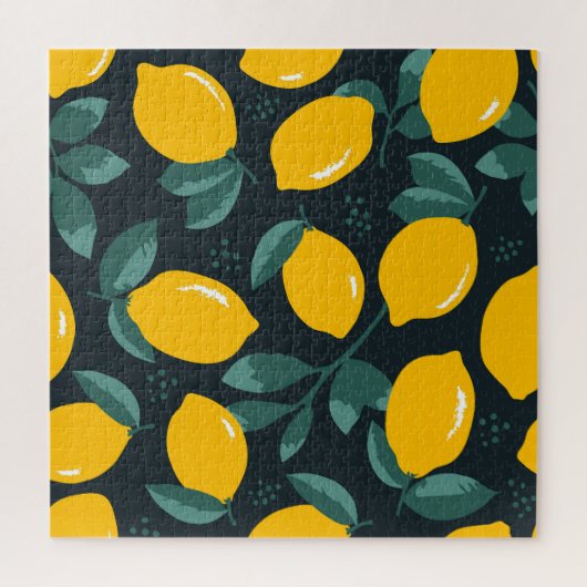 レモンの花、ヴィンテージ夏の風合い。 ジグソーパズル (縦)