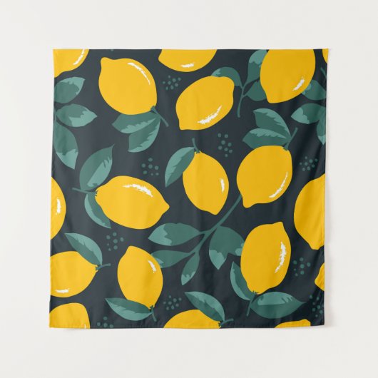 レモンの花、ヴィンテージ夏の風合い。 タペストリー (正面)