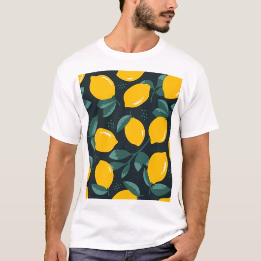 レモンの花、ヴィンテージ夏の風合い。 Tシャツ (正面)