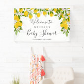 レモンの花 緑の葉のベイビーシャワー ウェルカム 横断幕 (インサイチュ)