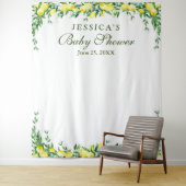 レモンの花 赤ちゃん歓迎 シャワーフォトブース背景 タペストリー (インサイチュ)