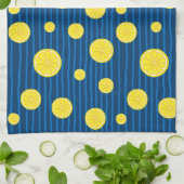 レモンの薄切りパターン キッチンタオル (折り畳み)