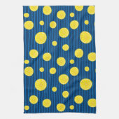 レモンの薄切りパターン キッチンタオル (縦)