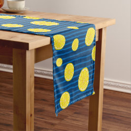 レモンの薄切りパターン ショートテーブルランナー