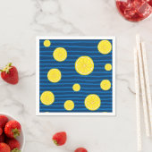 レモンの薄切りパターン スタンダードカクテルナプキン (インサイチュ)