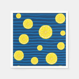 レモンの薄切りパターン スタンダードカクテルナプキン