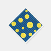 レモンの薄切りパターン スタンダードカクテルナプキン (角)