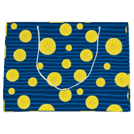 レモンの薄切りパターン ラージペーパーバッグ