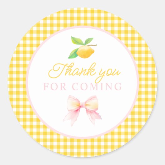 レモンの誕生日ステッカーありがとう ラウンドシール (正面)