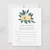 レモンの赤ちゃんシャワー推理ゲームカード 招待状 (正面)