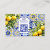 レモンの青い結婚タイル エンクロージャーカード (正面)