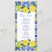 レモンの青い結婚タイル メニュー (裏面)