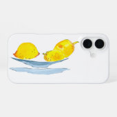 レモンの黄色い水彩画 iPhone 16ケース (裏面横)