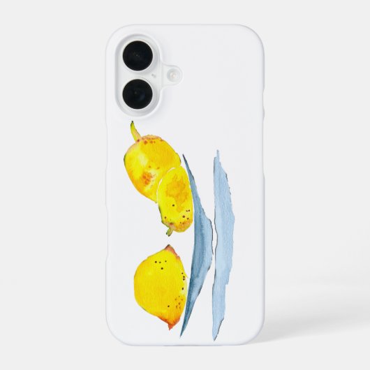 レモンの黄色い水彩画 iPhone 16ケース (裏面)